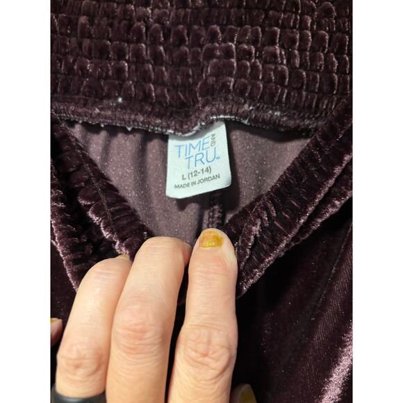 Time and Tru Velvet Jogger Pants - Picture 4 of 5